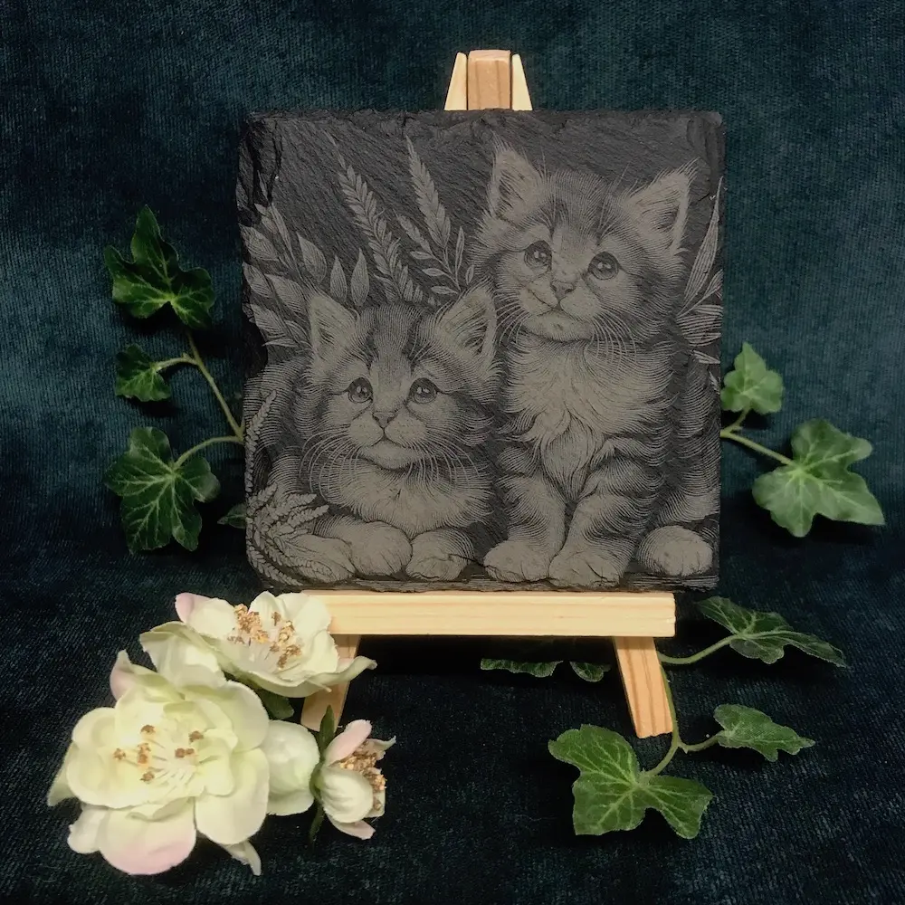 01-kittens-on-grass slate-coasters-squ.webp