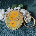 Flower & Bee - Painted Floral Keyring 01