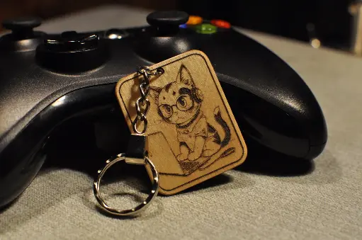 Laptop Cat Keyring