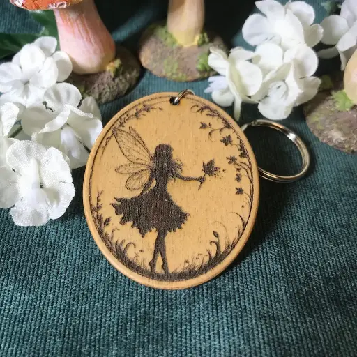 Silhouette Fairy Keyring 01